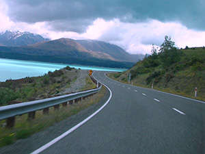 Lake Pukake on the Inland scenic driving route, New Zealand